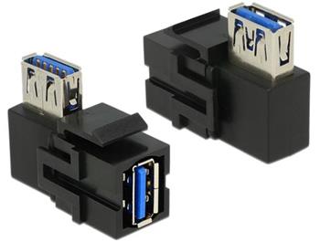 Delock Keystone Module USB 3.0 A female > USB 3.0 A female 90 angled black