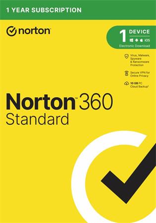 NORTON 360 STANDARD 10GB + VPN 1 uivatel pro 1 zazen na 1rok