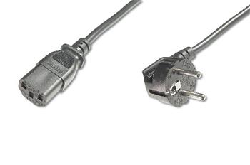Digitus Napjec kabel, CEE 7/7 (Typ-F), 90o hlov - C13 M / F, 0,75m, H05VV-F3G 0,75qmm, bl