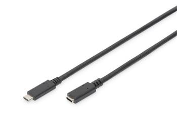 Digitus Prodluovac kabel USB C na C samec/samice 1,5 m, 3A, 480 MB, verze 2.0, bl