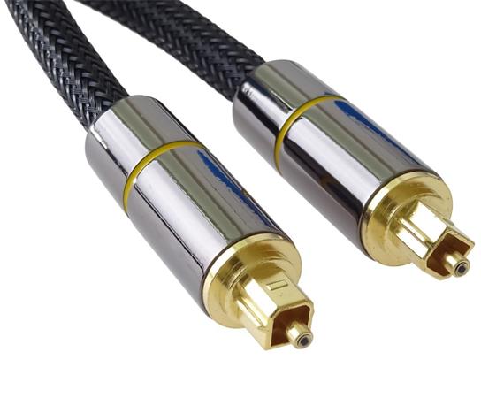 PremiumCord Optick audio kabel Toslink, OD:7mm, Gold-metal design + Nylon 0,5m