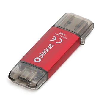 PLATINET PENDRIVE USB 3.0 + Type-C 32GB RED [45453]