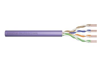 DIGITUS CAT 6 U/UTP instalan kabel, dlka 305 m, paprov krabice, AWG 23/1, w/o seperator PVC, simplex, purpurov