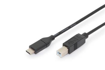 Digitus Pipojovac kabel USB typu C, typ C na B M/M, 1,8 m, 3A, 480 MB, verze 2.0, bl