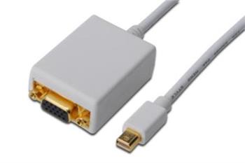 Digitus kabelov Adaptr DisplayPort, mini DP - HD15 M / F, 0,15 m, kompatibiln s DP 1.1a, CE, wh