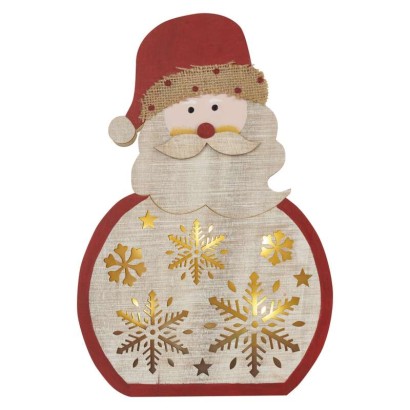 LED dekorcia dreven  Santa, 30 cm, 2x AAA, vntorn, tepl biela, asova 