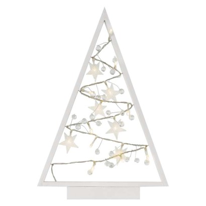 LED dekorcia  svietiaci stromek s ozdobami, 40 cm, 2xAA, vntorn, tepl biela, asova 