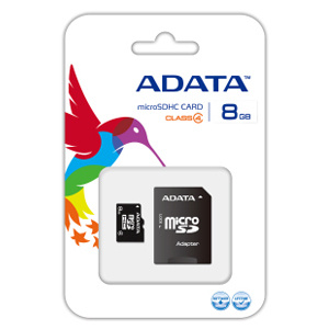 Pamov karta ADATA micro SDHC 8GB Class 4 + adaptr SDHC