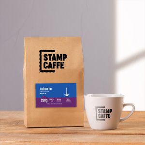 Kva Stamp Caff - Jakarta; Odrodov kva - Indonzia zrnkov 100% Arabica 250g 