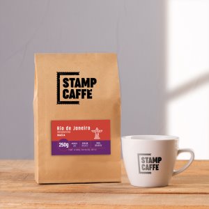 Kva Stamp Caff - Rio de Janeiro; Odrodov kva - Brazlia zrnkov 100% Arabica 250g 