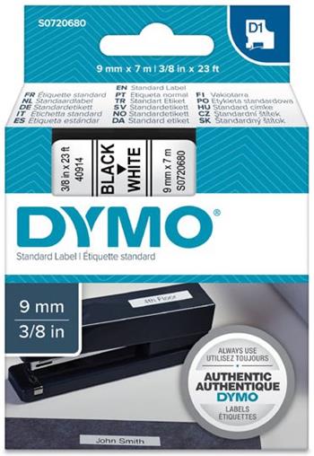 pska DYMO 40913 D1 Black On White Tape (9mm)