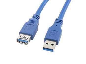 LANBERG USB-A M / F 3.0 kabel 3m, modr 