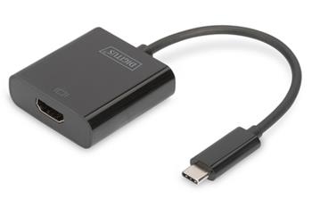 DIGITUS Adaptr USB typu C na HDMI, 4K/30 Hz dlka kabelu 19,5 cm, ern