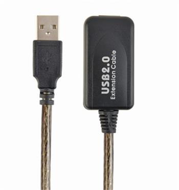 CABLEXPERT Kabel USB 2.0 aktivn prodluka, 10m, ern