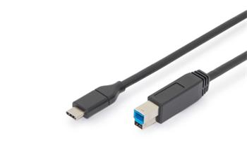 Digitus Pipojovac kabel USB typu C, typ C na B M/M, 1,0 m, Gen2, 3A, 10 GB, verze 3.1, CE, bl