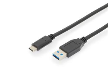 Digitus Pipojovac kabel USB typu C, typ C na A M/M, 1,0 m, vechny funkce, Gen2, 3A, 10 GB, verze 3.1, CE, bl