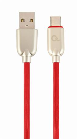 CABLEXPERT Kabel USB 2.0 AM na Type-C kabel (AM/CM), 2m, pogumovan, erven, blister, PREMIUM QUALITY