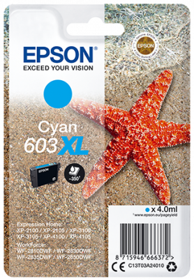 EPSON cartridge T03A2 cyan XL (hvzdice)
