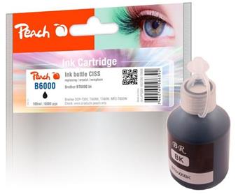 PEACH kompatibiln cartridge Brother CISS BT6000, ern pigment, PI500-180, 100ml