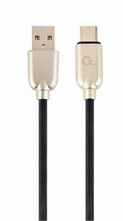 CABLEXPERT Kabel USB 2.0 AM na Type-C kabel (AM/CM), 2m, pogumovan, ern, blister, PREMIUM QUALITY