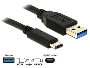 Delock Kabel SuperSpeed USB 10 Gbps (USB 3.1, Gen 2) Typ A samec > USB Type-C samec 1 m ern