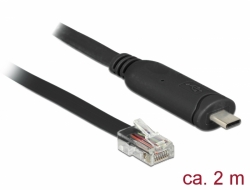 Delock Adaptr USB 2.0 Typ-C samec > 1 x Serial RS-232 RJ45 samec 2,0 m