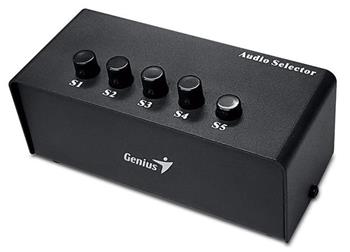 Genius Stereo Switching Box , Pepna, audio, 2x RCA vstup, 5x 3,5mm jack vstup, stereo, ern