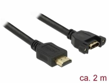 Delock Kabel HDMI-A samec > HDMI-A samice montn panel 4K 30 Hz 2 m