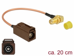 Delock Antnn kabel FAKRA F samice > SMA 90 samice pro instalaci RG-316 20 cm