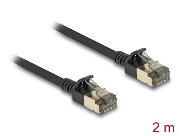 Delock Sov kabel RJ45 Cat.8.1, F/FTP Slim Pro, 2 m, ern