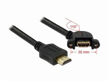 Delock kabel HDMI A samec > HDMI A samice piroubovateln 110 nahnut 1 m