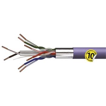 Emos FTP kabel CAT 6 LSZH, drt, m (Cu), AWG23, fialov, 500m, cvka