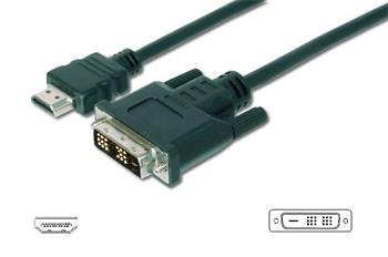 Digitus Adaptrov kabel HDMI, typ A-DVI (18 + 1) M / M, 10,0 m, Full HD, bl
