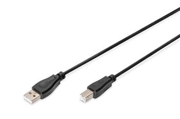 Digitus USB kabel A/samec na B/samec, 2x stnn, ern, 1m