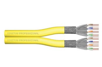 DIGITUS Instalan kabel CAT 7A S-FTP, 1500 MHz Dca (EN 50575), AWG 22/1, 500 m buben, Duplex, barva lut