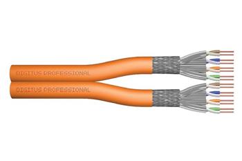 Digitus Instalan kabel CAT 7 S-FTP, 1200 MHz Eca (EN 50575), AWG 23/1, 500 m buben, duplex, barva oranov