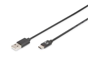 Digitus Pipojovac kabel USB typu C, typ C na A M/M, 1,8 m, 3A, 480 MB, verze 2.0, bl