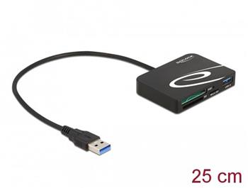Delock teka karet na pamov karty XQD / SD / Micro SD + port USB Typu-A