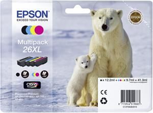EPSON cartridge T2636 (black/cyan/magenta/yellow) multipack (ledn medvd) XL