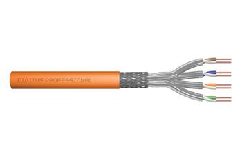 Digitus Instalan kabel CAT 7 S-FTP, 1200 MHz Dca (EN 50575), AWG 23/1, klubko 100 m, simplex, barva oranov
