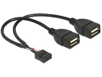 Delock kabel 2x USB 2.0 A samice na pinov konektor
