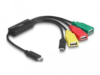 Delock typortov kabelov Hub USB 2.0 s rozhranm USB Type-C na 3 x USB-A samice + 1 x USB-C samec