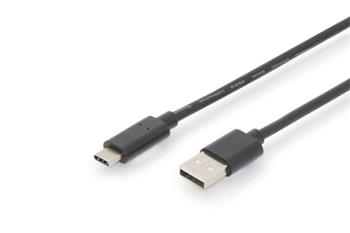 Digitus Pipojovac kabel USB typu C, typ C na A M/M, 3,0 m, 3A, 480 MB, verze 2.0, bl
