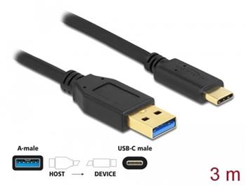 Delock SuperSpeed USB (USB 3.2 Gen 2) kabel Typu-A na USB Type-C, dlky 3m