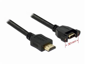 Delock kabel HDMI A samec > HDMI A samice piroubovateln 1 m