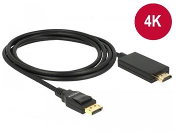 Delock Kabel Displayport 1.2 samec > High Speed HDMI-A samec pasivn 4K 2 m ern