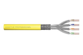 DIGITUS Instalační kabel CAT 7A S-FTP, 1500 MHz Dca (EN 50575), AWG 22/1, 1 000 m buben, simplex, barva žlutá