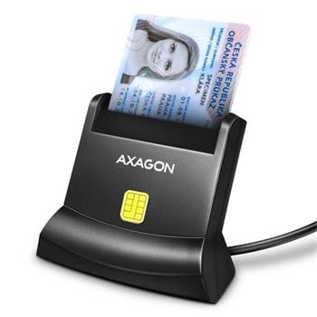AXAGON CRE-SM4N, USB-A StandReader teka kontaktnch karet Smart card (eObanka), kabel 1.3m