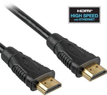 PremiumCord HDMI High Speed + Ethernet kabel, zlacen konektory, 1m 