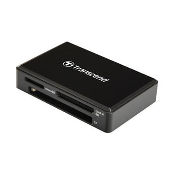 Transcend USB 3.0 teka pamovch karet, ern - SDHC/SDXC (UHS-I/II), microSDHC/SDXC (UHS-I), CompactFlash (UDMA6/7)